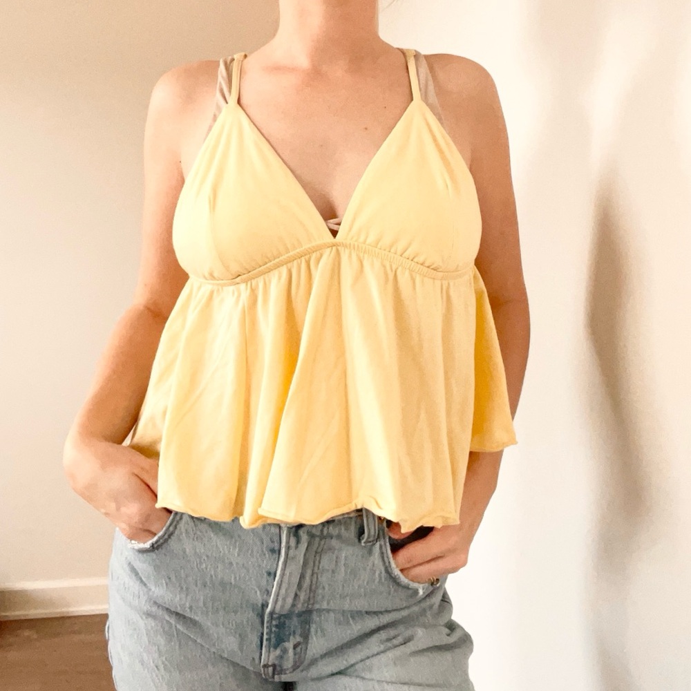 Butter Yellow Babydoll Tank Top